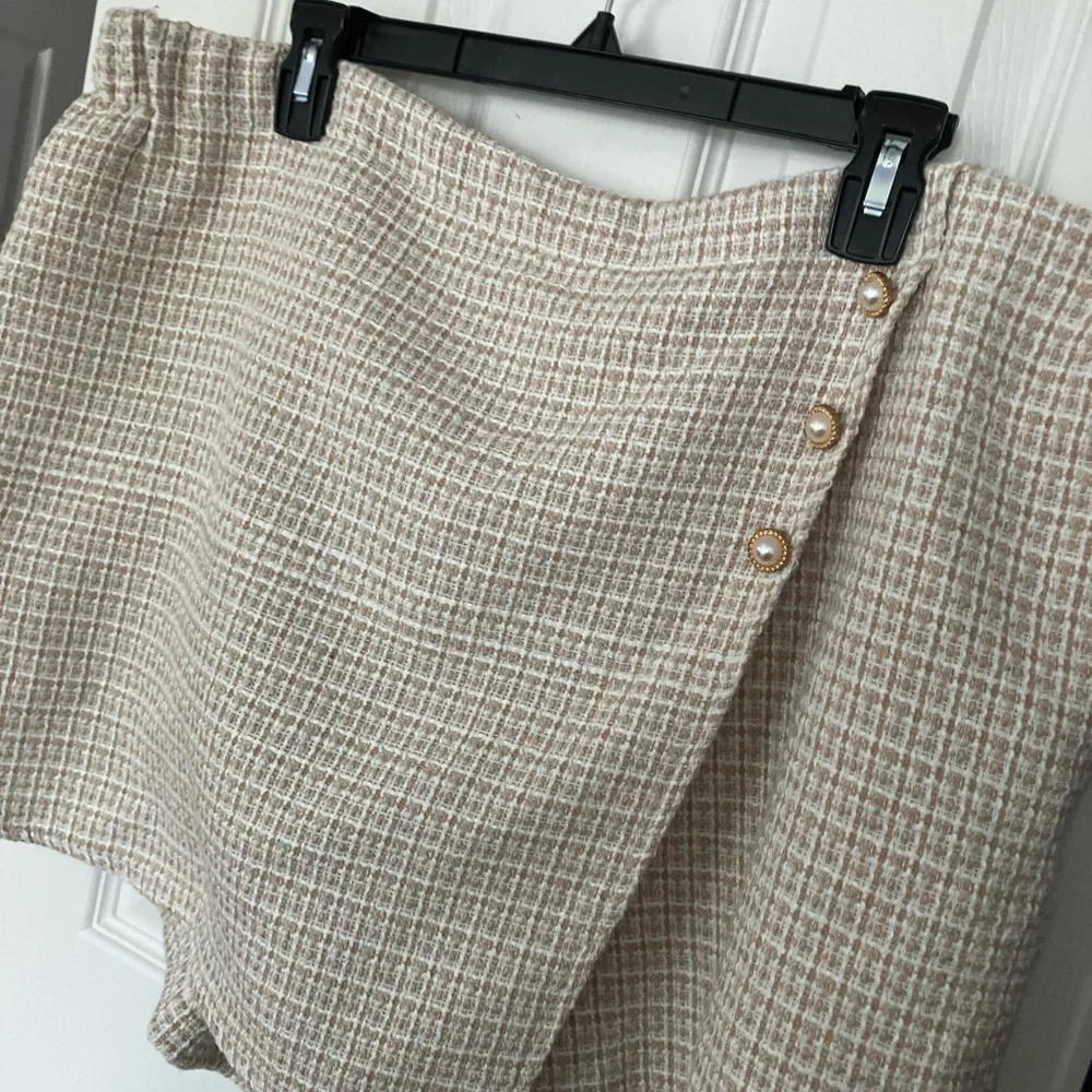 French Inspired Dress Faux Pearl Accent Skort